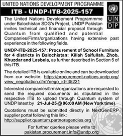 United Nations Development Programme Balochistan Tender Notice